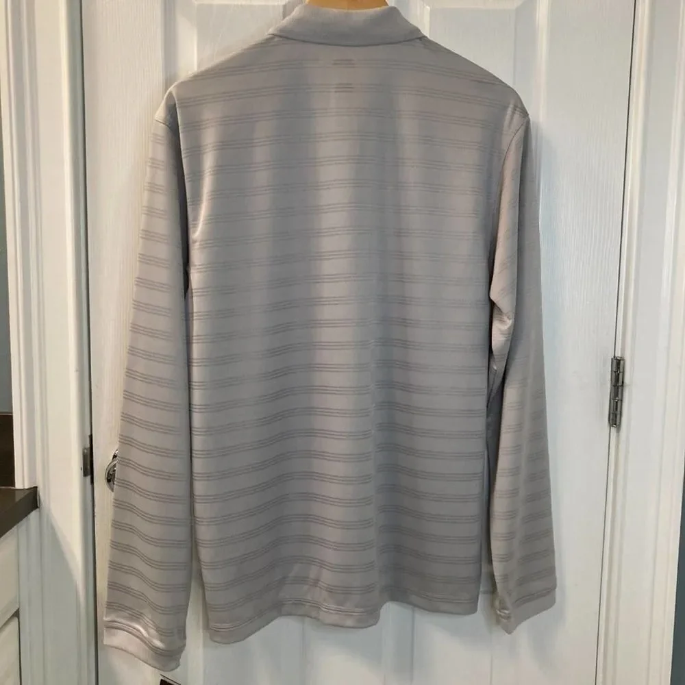 Adidas Climalite Striped Long Sleeve Polo Shirt Size Small NWT